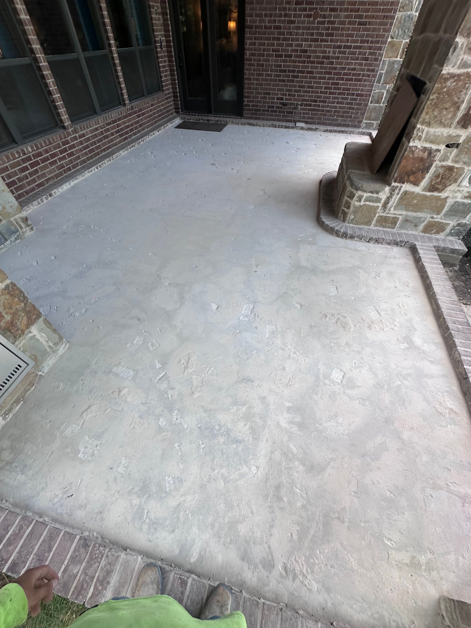 Patio slab after the stone came off, JS Company LLC job